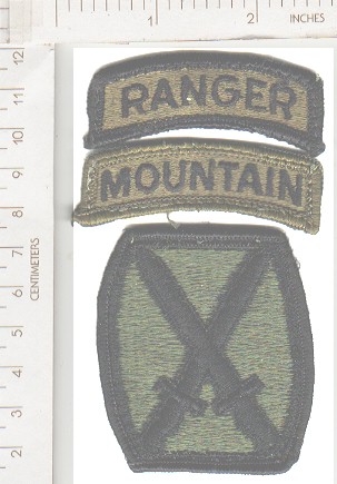 10th Infantry Div+MOUNTAIN+RANGER tab RFU SOLD