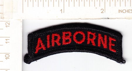 Army Airborne tab red & black me,ns, $2.50