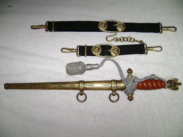 Nazi Navy dagger  Engraved scabbard,with hangers for sale $2200.00