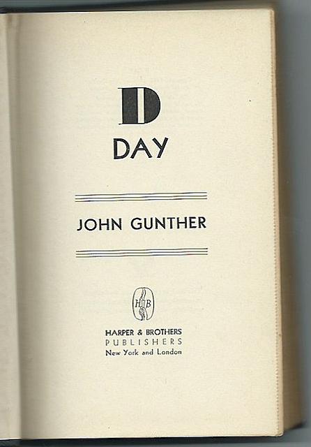 WW2  Day 1943-44 hc 1st Ed.  John Gunther $6.00
