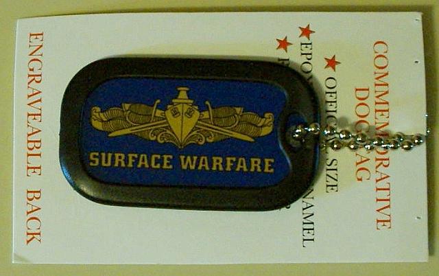 Commemorative dog tag Navy Surface Warfare emblem $4.99