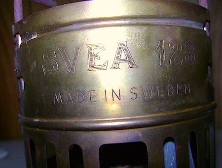 SVEA 123 backpacking self pressurizing stove close-up