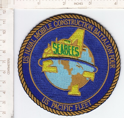 Seabees patch 4 Bn Pacific Fleet ce ns $5.99