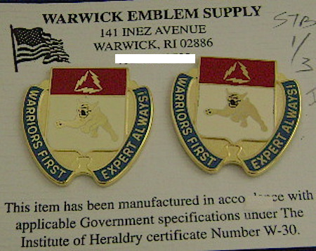 Army DUI crests 3rd ID 1st Bn STB pair $6.50