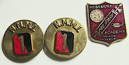 Army ROTC crest & collar discs NMMI-Missouri Academy $10.00