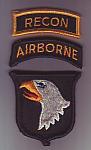 101st Infantry Div+abn+recon tabs me ns $8.00