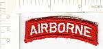 Army Airborne tab red & white ce,ns, $5.00