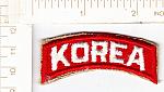 Army KOREA tab (red & white) ce ns $5.00