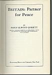 WW2 "Britain: Partner For Peace" by Percy E. Corbett hc $15.00