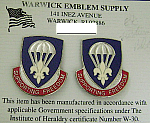Army DUI crests 82nd Sustainment Bde pair $7.50