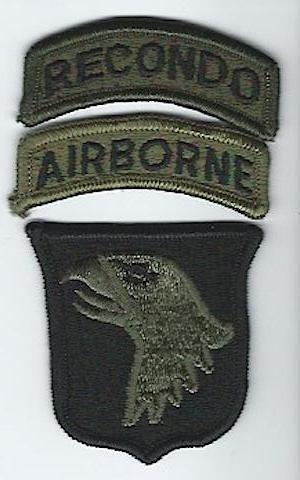 101st Infantry Div+abn+Recondo tab sub me ns $8.00