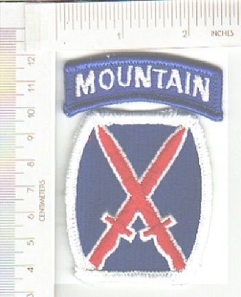 10 Infantry Div with MOUNTAIN tab ME NS $ 5.00