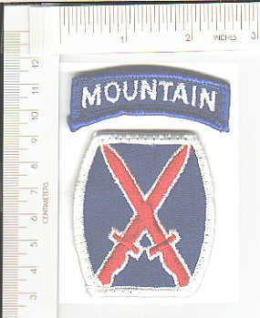 10th Infantry Div with MOUNTAIN tab ME RFU $3.50