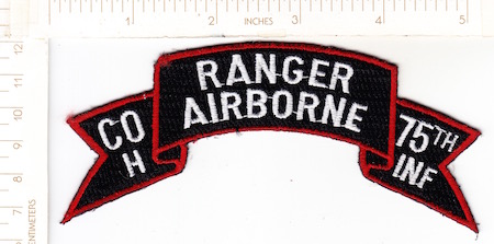 Ranger Airborne Co H 75th Inf scroll ce ns $10.00