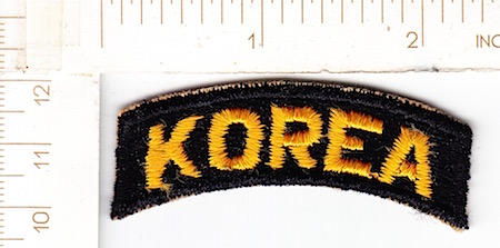 Army KOREA tab (black&gold) ce ns $5.00